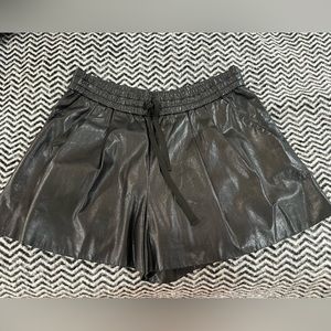 Phillip Lim 3.1 leather elastic pull on black shorts 2